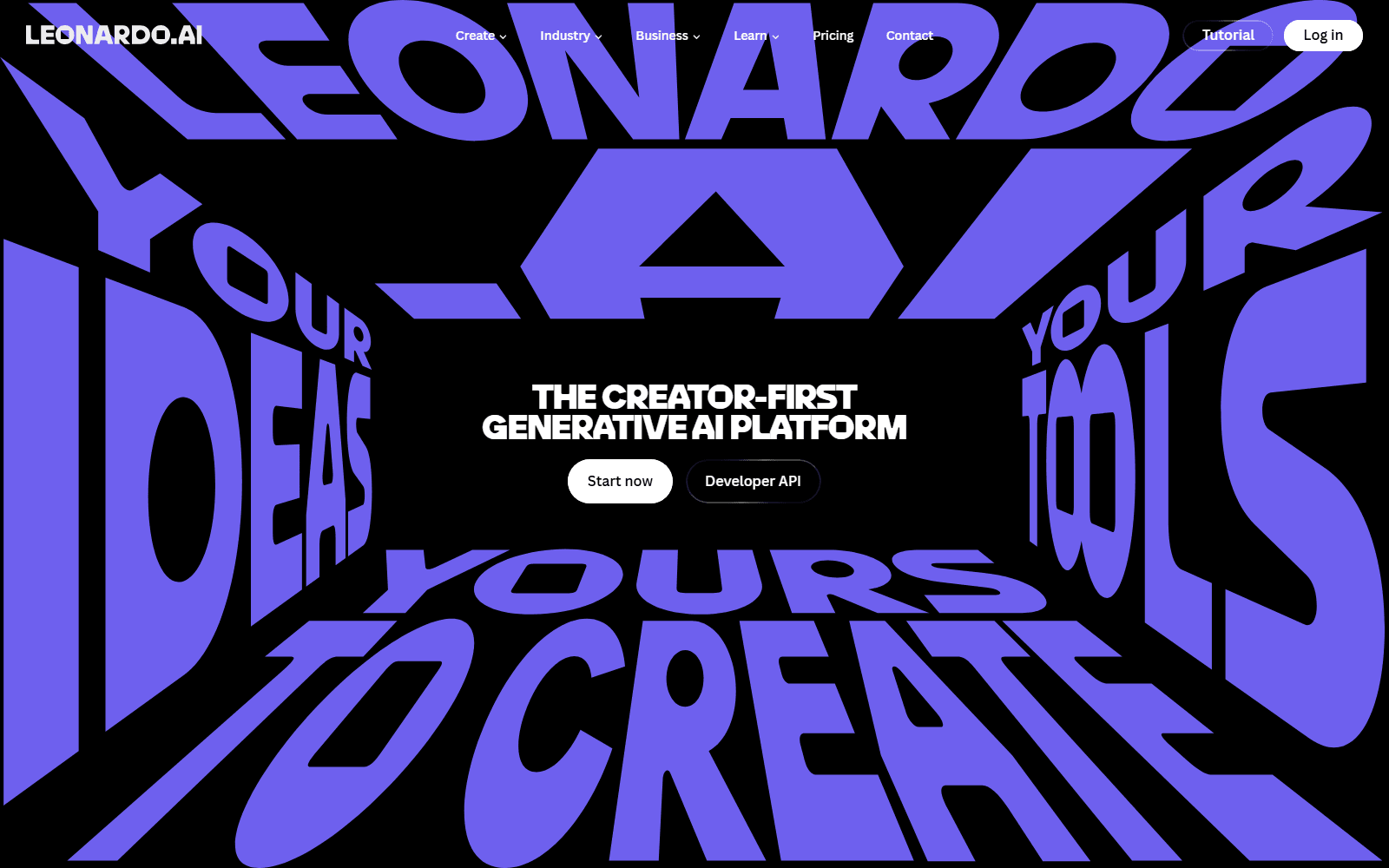 Leonardo AI homepage screenshot